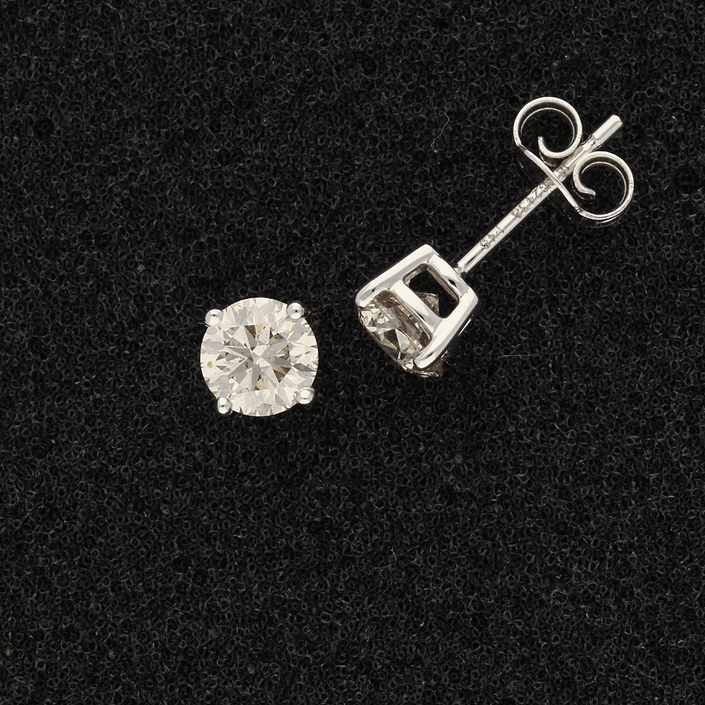 18ct White Gold Diamond 1.48ct Stud Earrings - GoldArts