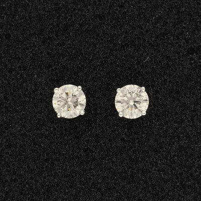 18ct White Gold Diamond 1.48ct Stud Earrings - GoldArts