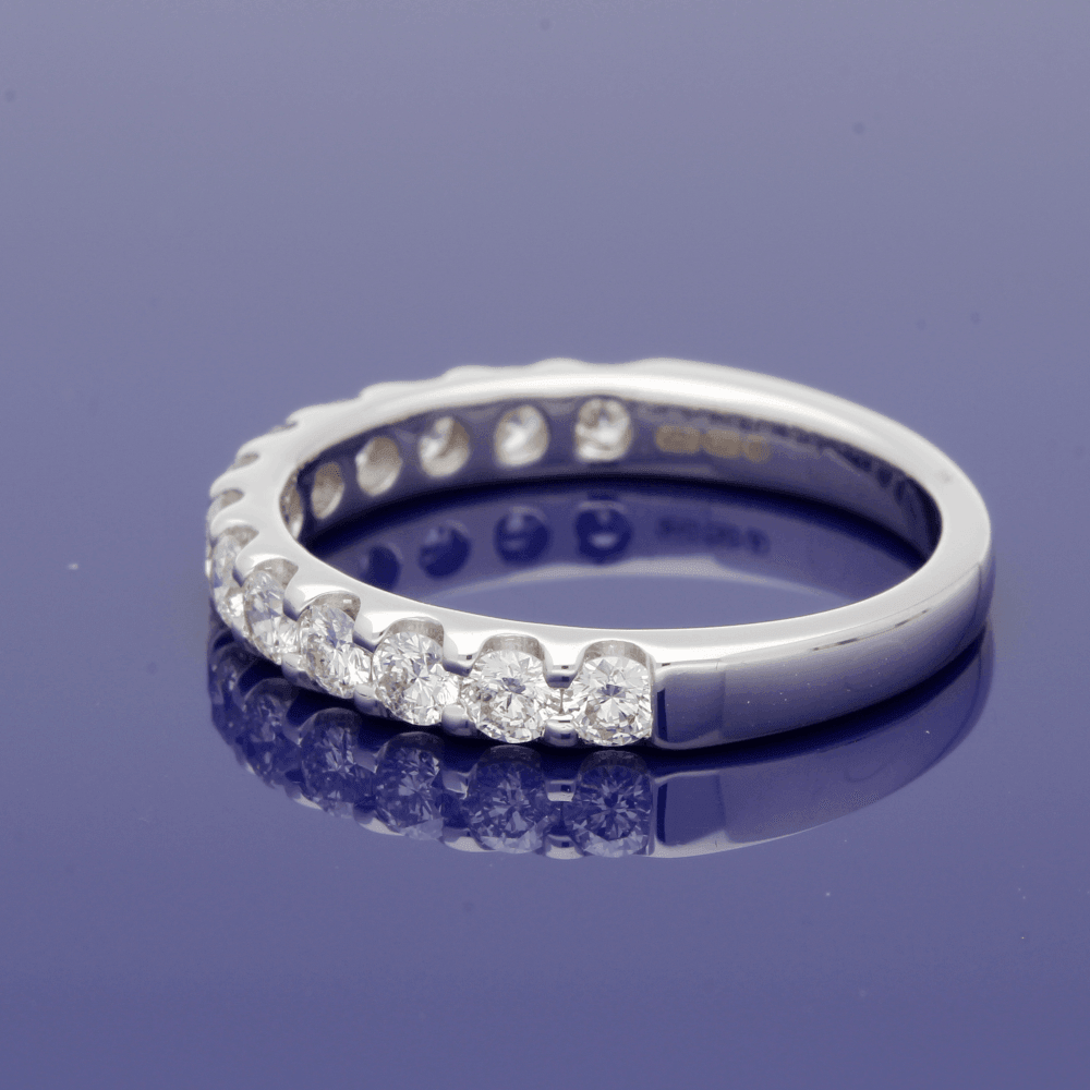 18ct White Gold Diamond Half Eternity Ring - GoldArts