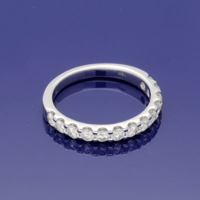 18ct White Gold Diamond Half Eternity Ring - GoldArts