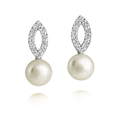 Jersey Pearl Amberley Open Cluster Pearl Earrings - Silver & Topaz 1703313