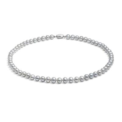 Jersey Pearl 7mm Grey Freshwater Pearl Necklace 18" - Discontinued S47S18