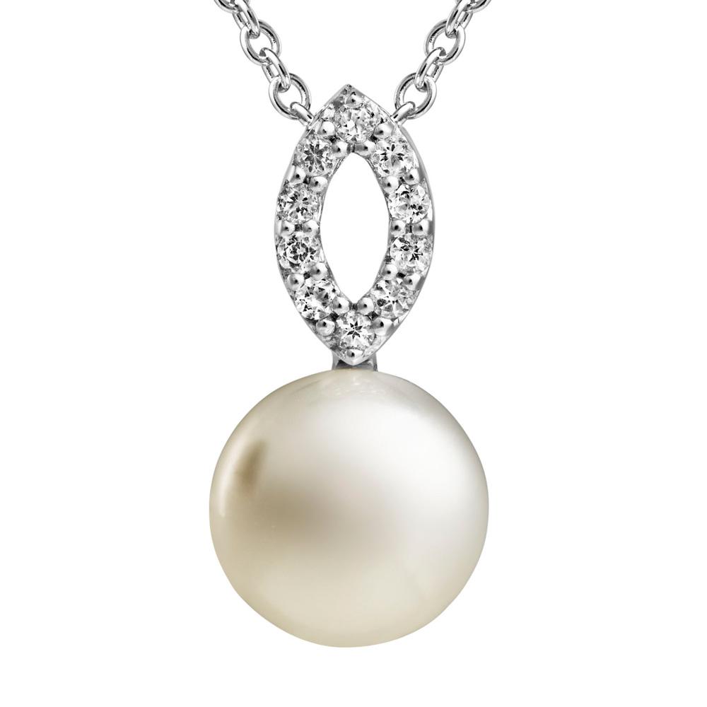 Jersey Pearl Amberley Open Cluster Pearl Pendant - Silver & Topaz 1703658