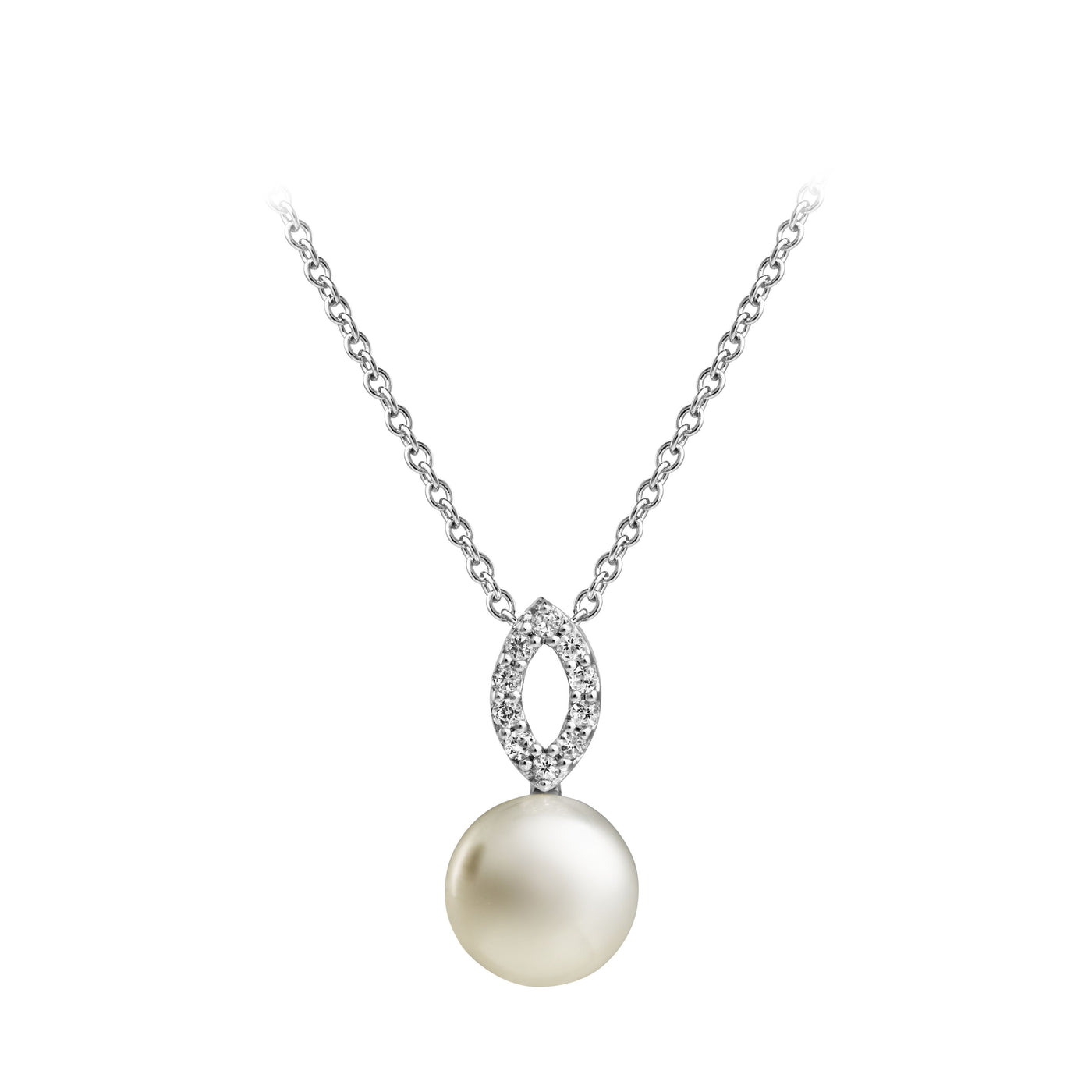 Jersey Pearl Amberley Open Cluster Pearl Pendant - Silver & Topaz 1703658