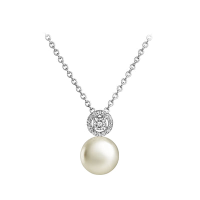 Jersey Pearl Amberley Halo Pearl Pendant - Silver & Topaz 1703641