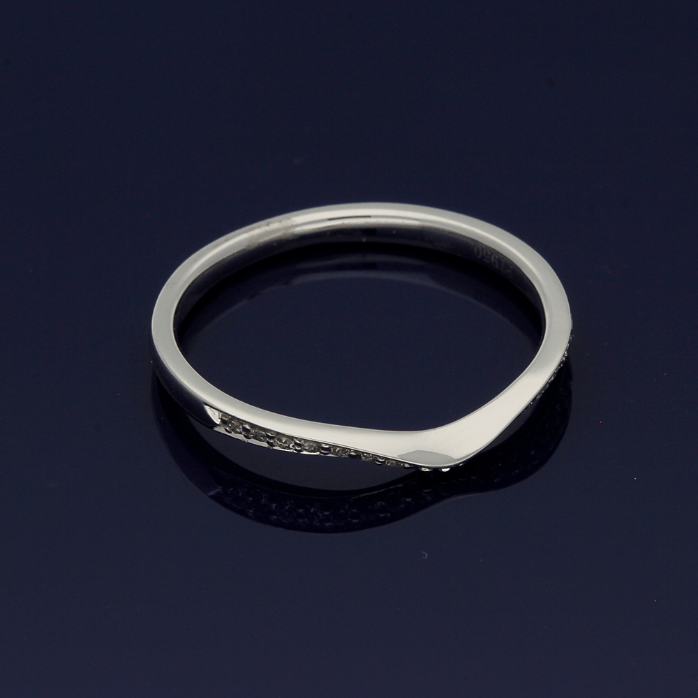 Platinum Diamond Curve Shaped Eternity Ring