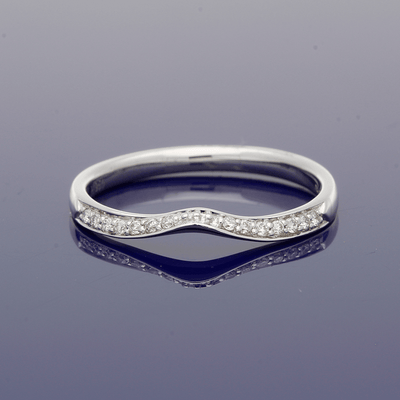 Platinum Diamond Curve Shaped Eternity Ring