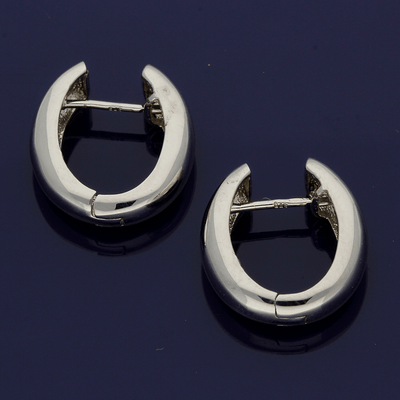 9ct White Gold Huggie Hoop Earrings