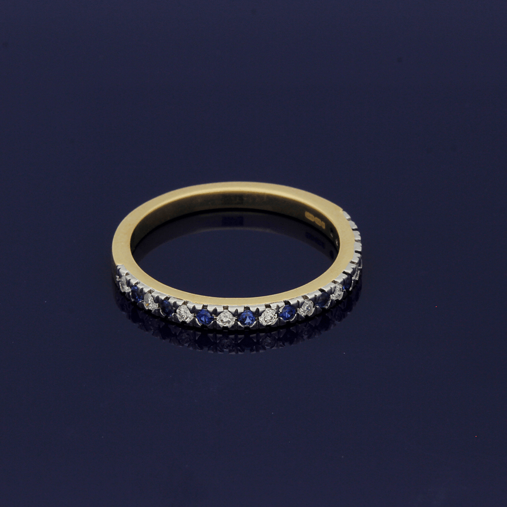 18ct Yellow Gold Sapphire & Diamond Eternity Ring