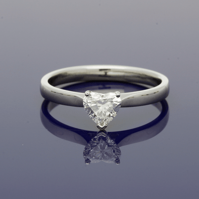 Platinum Heart Shape 0.57ct Diamond Solitaire Engagement Ring - Certificated