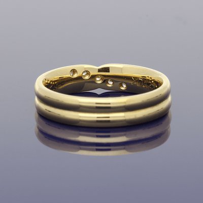 18ct Yellow Gold Cross-Over Twist Diamond Ring