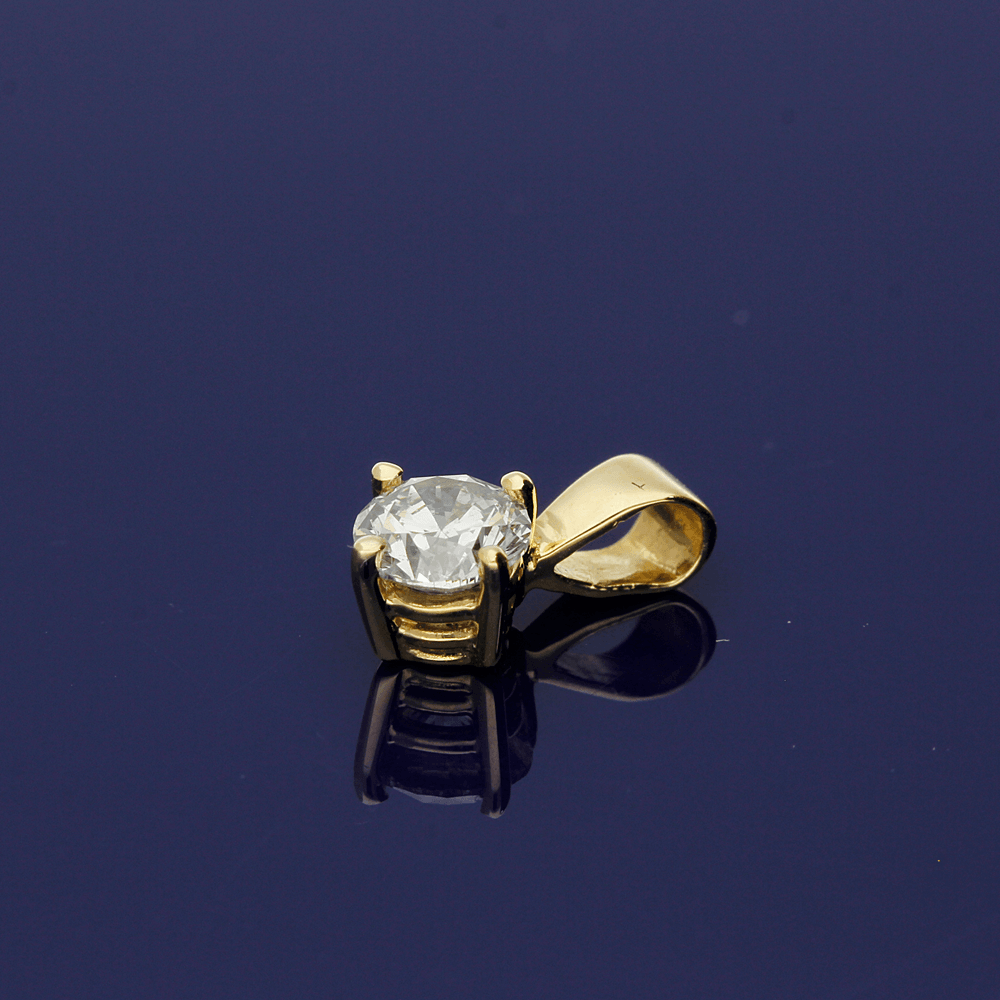 18ct Yellow Gold 0.31ct Diamond Solitaire Pendant