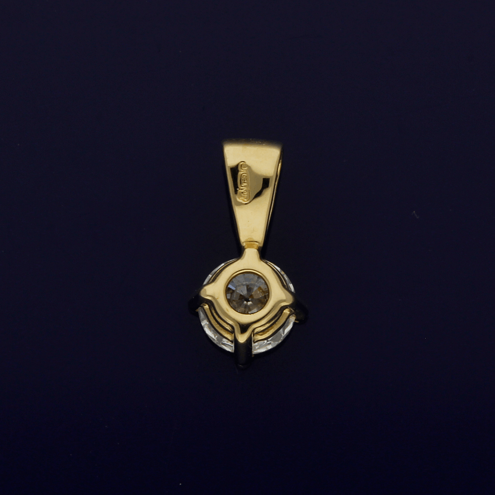 18ct Yellow Gold 0.31ct Diamond Solitaire Pendant