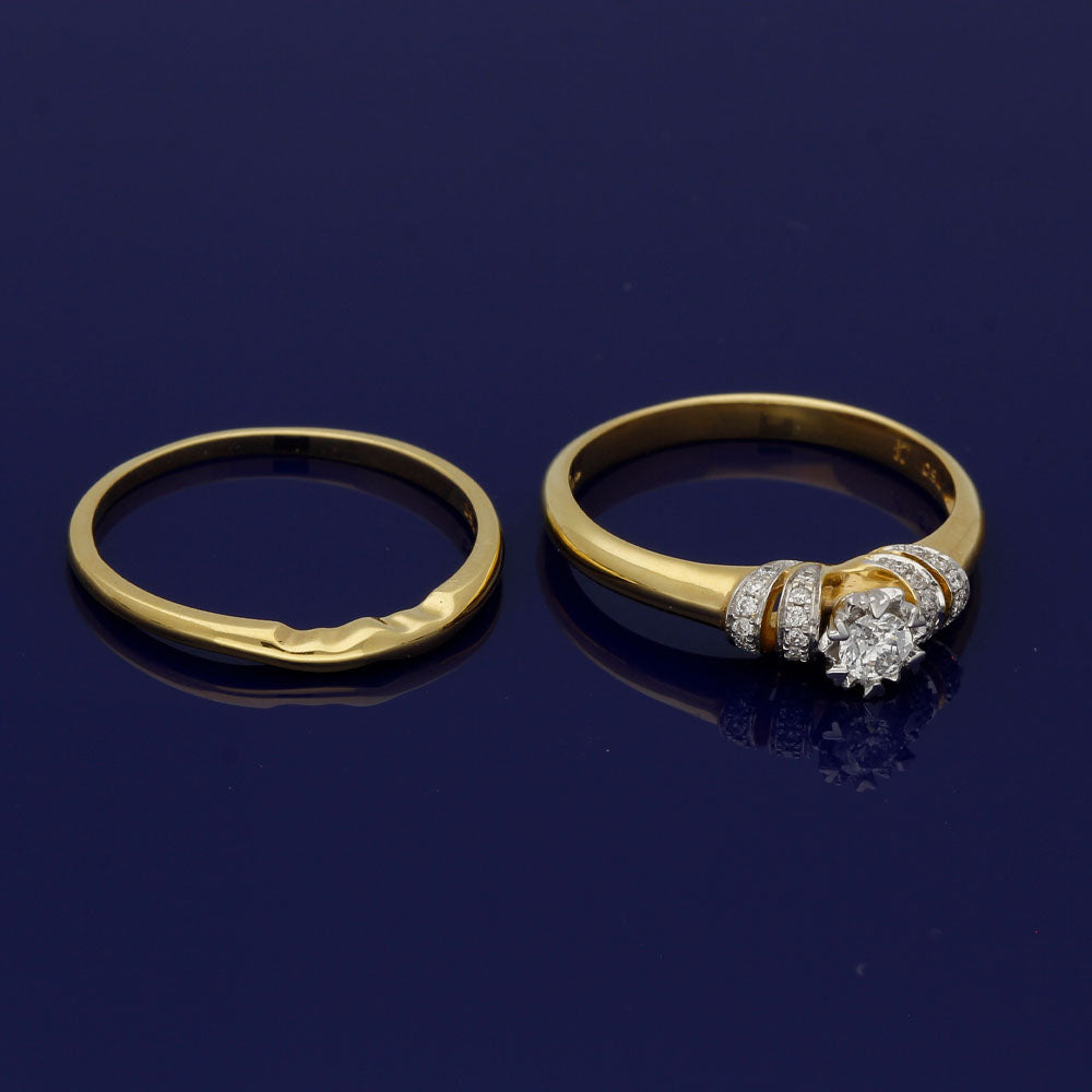 18ct Yellow Gold Diamond Bridal Set