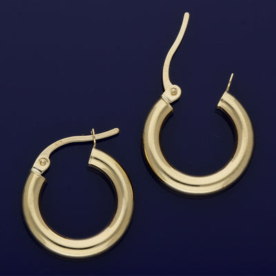 9ct Yellow Gold 10mm Hoop Earrings