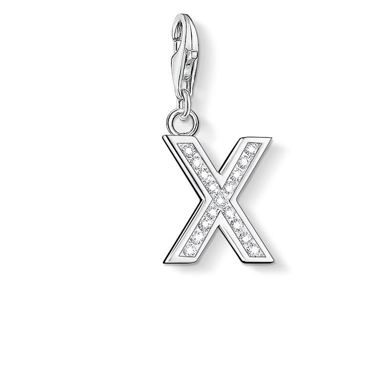 Thomas Sabo Cubic Zirconia Letter X Sterling Silver Charm 0246-051-14