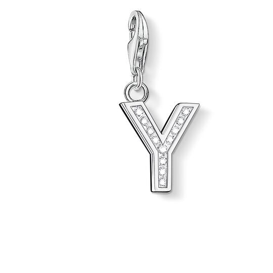 Thomas Sabo Cubic Zirconia Letter Y Sterling Silver Charm 0247-051-14
