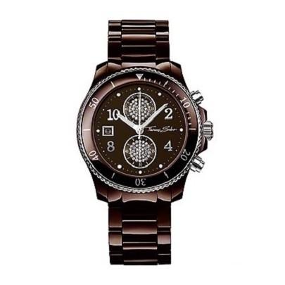 Men's Thomas Sabo Chronograph Brown Ceramic Bracelet Watch, WA0093-238-205