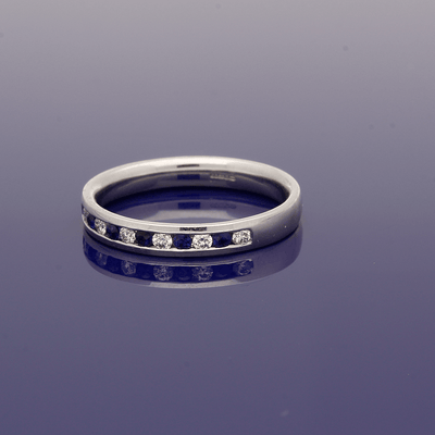 9ct White Gold Sapphire & Diamond Half Eternity Ring