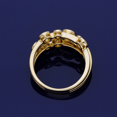 18ct Yellow Gold Diamond Triple Row Dress Ring