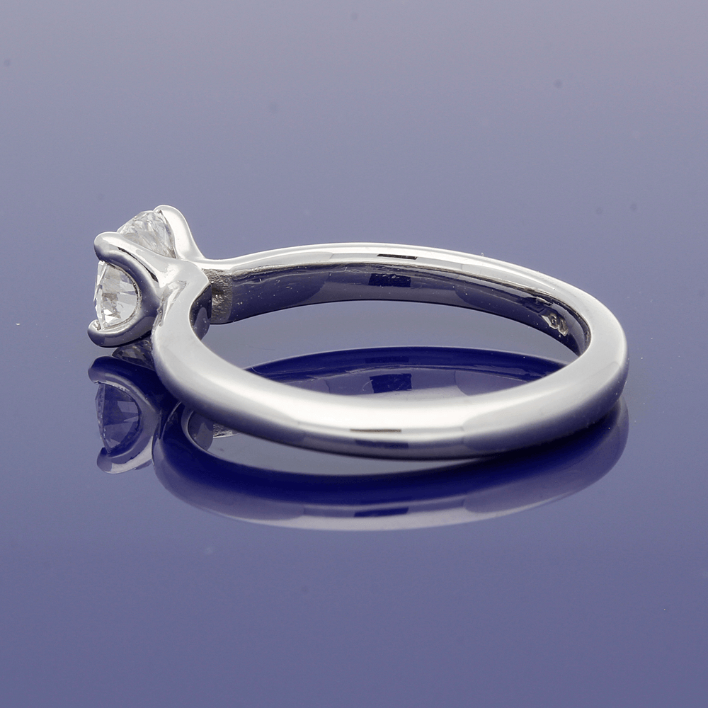 Platinum 0.70ct Certificated Round Brilliant Cut Diamond Solitaire Ring              