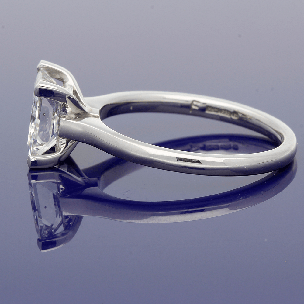 Platinum Certificated 2.05ct Princess Cut Diamond Solitaire Engagement Ring