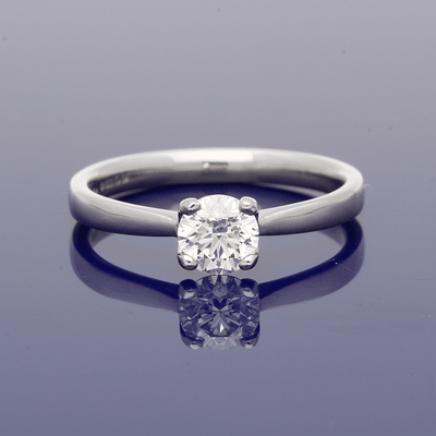 Platinum 0.50ct Certificated Round Brilliant Cut Diamond Solitaire Ring 