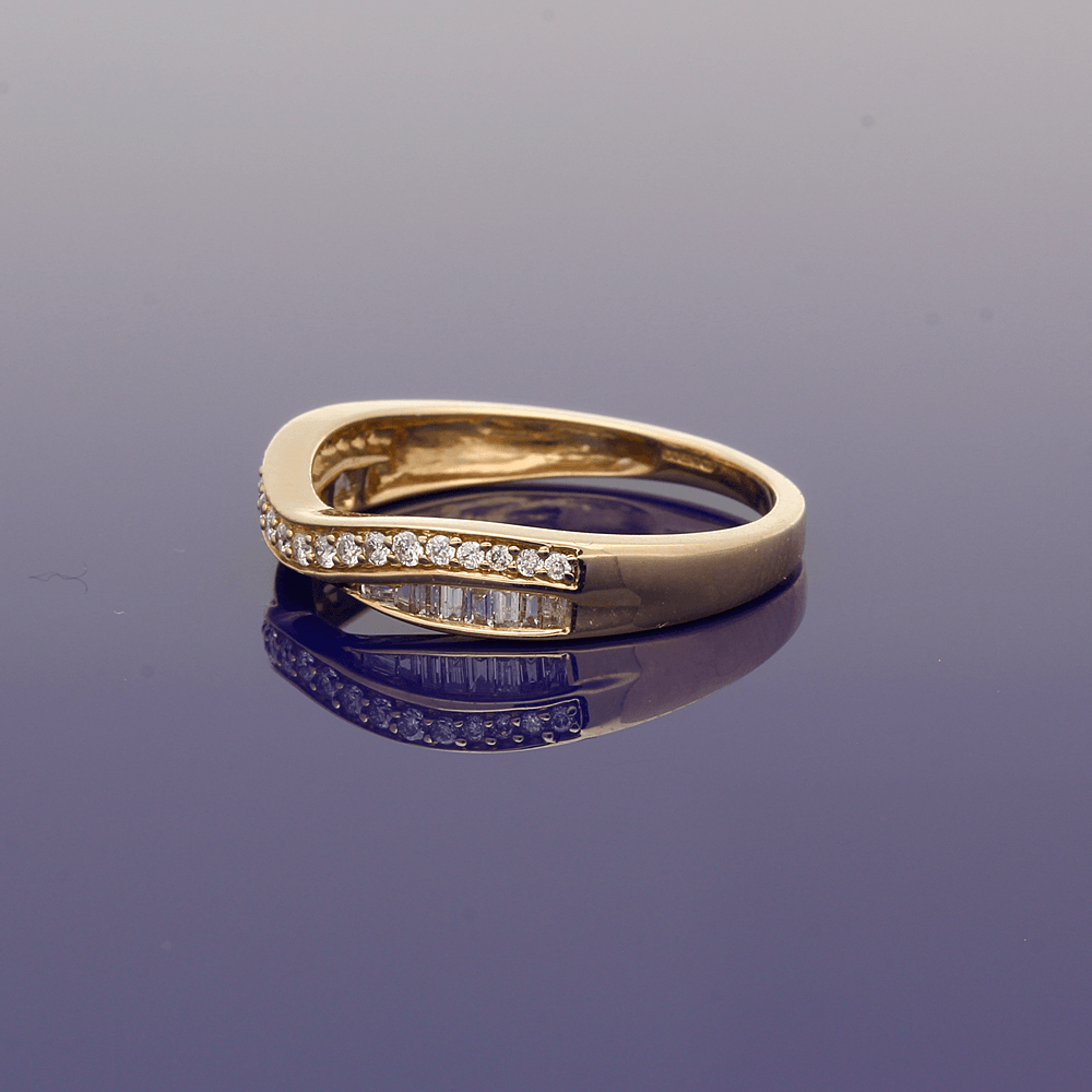 9ct Yellow Gold Diamond Curved Eternity Ring