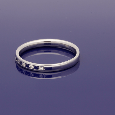 9ct White Gold Sapphire & Diamond Half Eternity Ring
