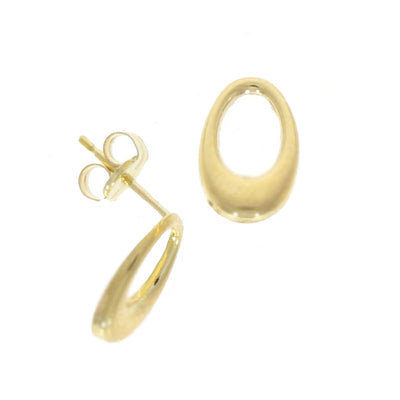 9ct Yellow Gold Oval Loop Stud Earrings