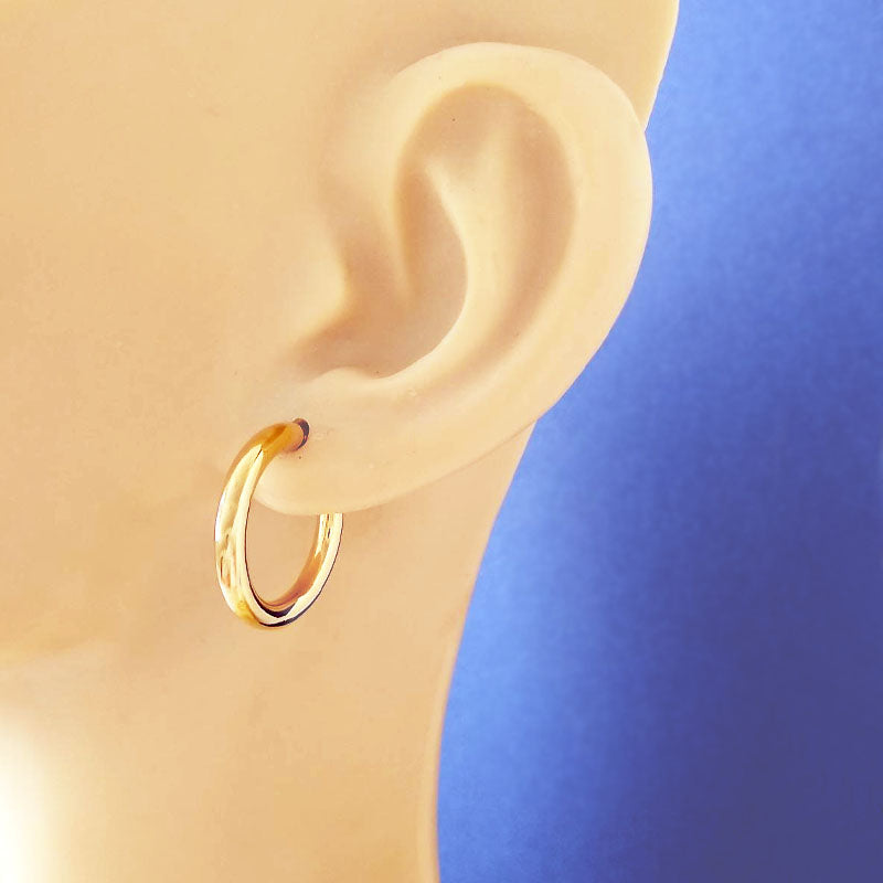 9ct Yellow Gold 15mm Hoop Earrings