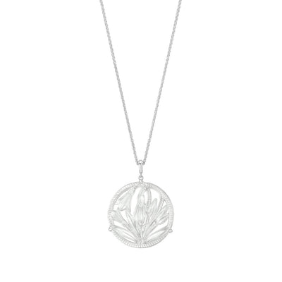 Lalique Fleur de Neige Large Pendant, Clear Crystal & Silver 10609900