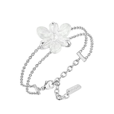 Lalique Fleur de Neige Bracelet, Silver & Clear Crystal