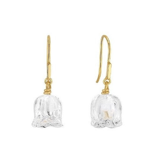 Lalique Muguet Drop Earrings - Clear Crystal 18K Vermeil 10704600