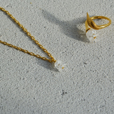 Lalique Muguet Necklace - Vermeil & Clear Crystal 10704900