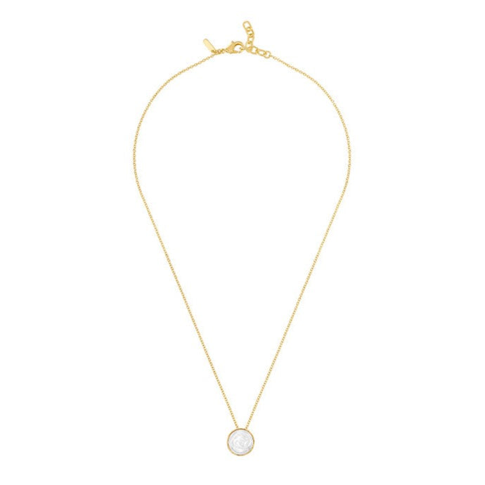 Lalique Pivoine Necklace, Clear Crystal & 18k Gold Plated 10729600