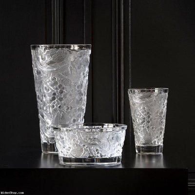 Lalique Merles & Raisins Vase - Medium - Clear Crystal 10732100