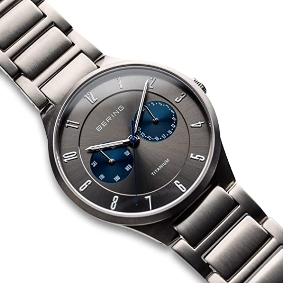 Gentlemen's Bering 39mm Titanium Multifunction Quartz Bracelet Watch, 11539-777