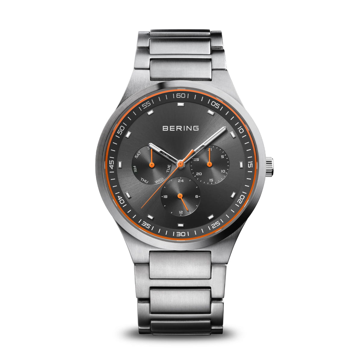 Gentlemen's Bering 40mm Multifunction Stainless Steel Bracelet Watch, 11740-009