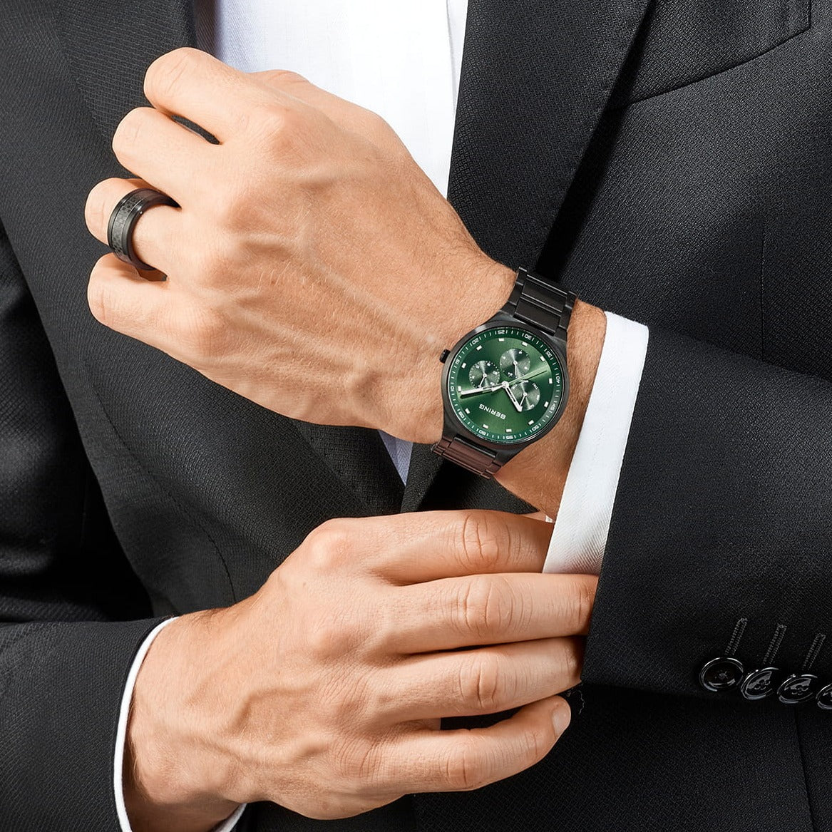 Gentlemen's Bering Classic 40mm Black PVD Stainless Steel Quartz Bracelet Watch, 11740-728