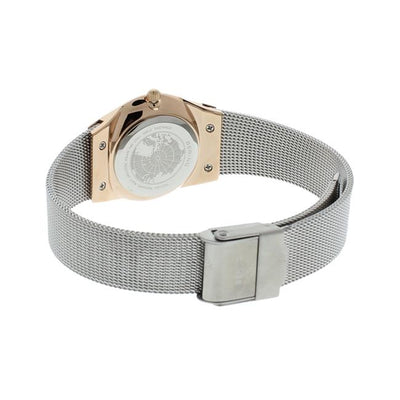 Ladies Bering 27mm 2 Tone PVD Case And Stainless Steel Quartz Milanese Bracelet Watch, 11927-064