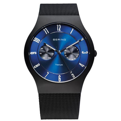 Gentlemen's Bering 39mm Black PVD Titanium Multifunction Quartz Bracelet Watch, 11939-078