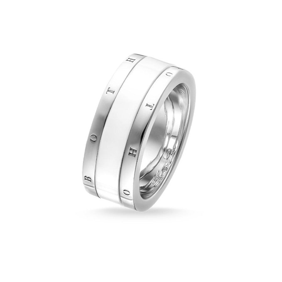 Thomas Sabo Sterling Silver & White Ceramic Ring TR1994-454-14