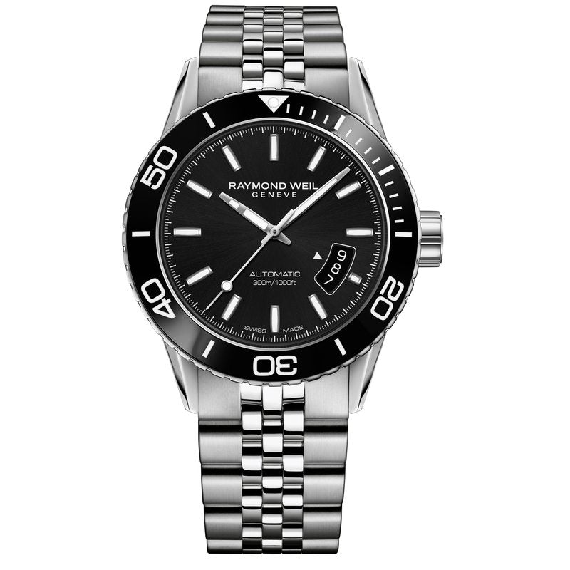Raymond Weil Men’s Freelancer Automatic Diver Bracelet Watch, 2760-ST1-20001