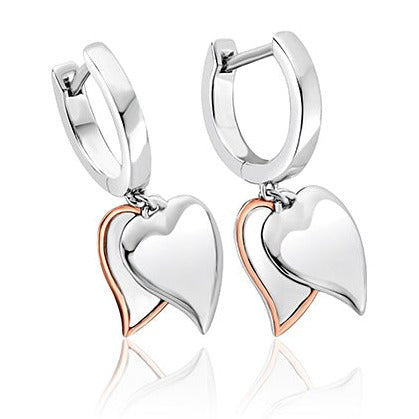 Clogau Cwtch Double Heart Drop Earrings - 3SCWT0186