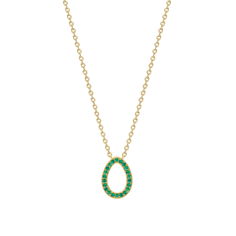 Fabergé Colours of Love Sasha Yellow Gold Emerald Egg Chain Pendant