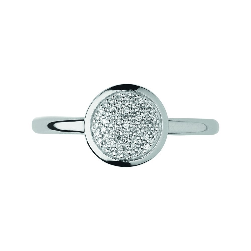 Links of London Diamond Essentials Sterling Silver Pavé Round Ring, 5045.5485