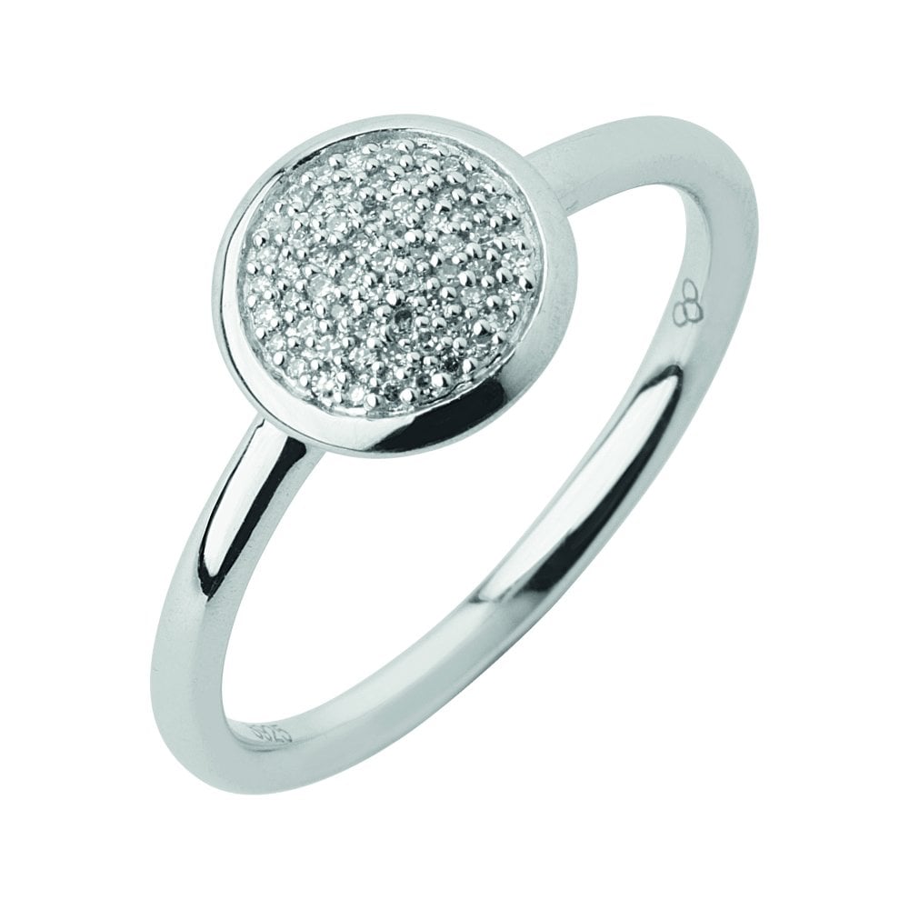 Links of London ダイヤモンドエッセンシャルリング Links of London Diamond Essentials Sterling Silver Pavé Round Ring