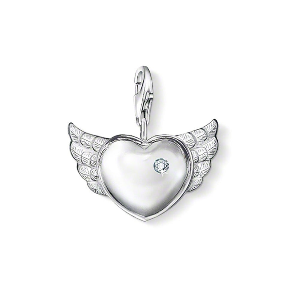 Thomas Sabo Diamond Winged Heart Sterling Silver Charm DC0003-153-14