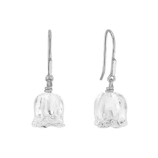 Lalique Muguet Earrings - Silver & Clear Crystal